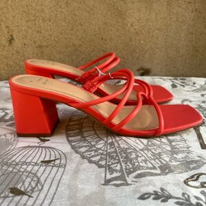 A New Day Red Heels with Strappy Design
